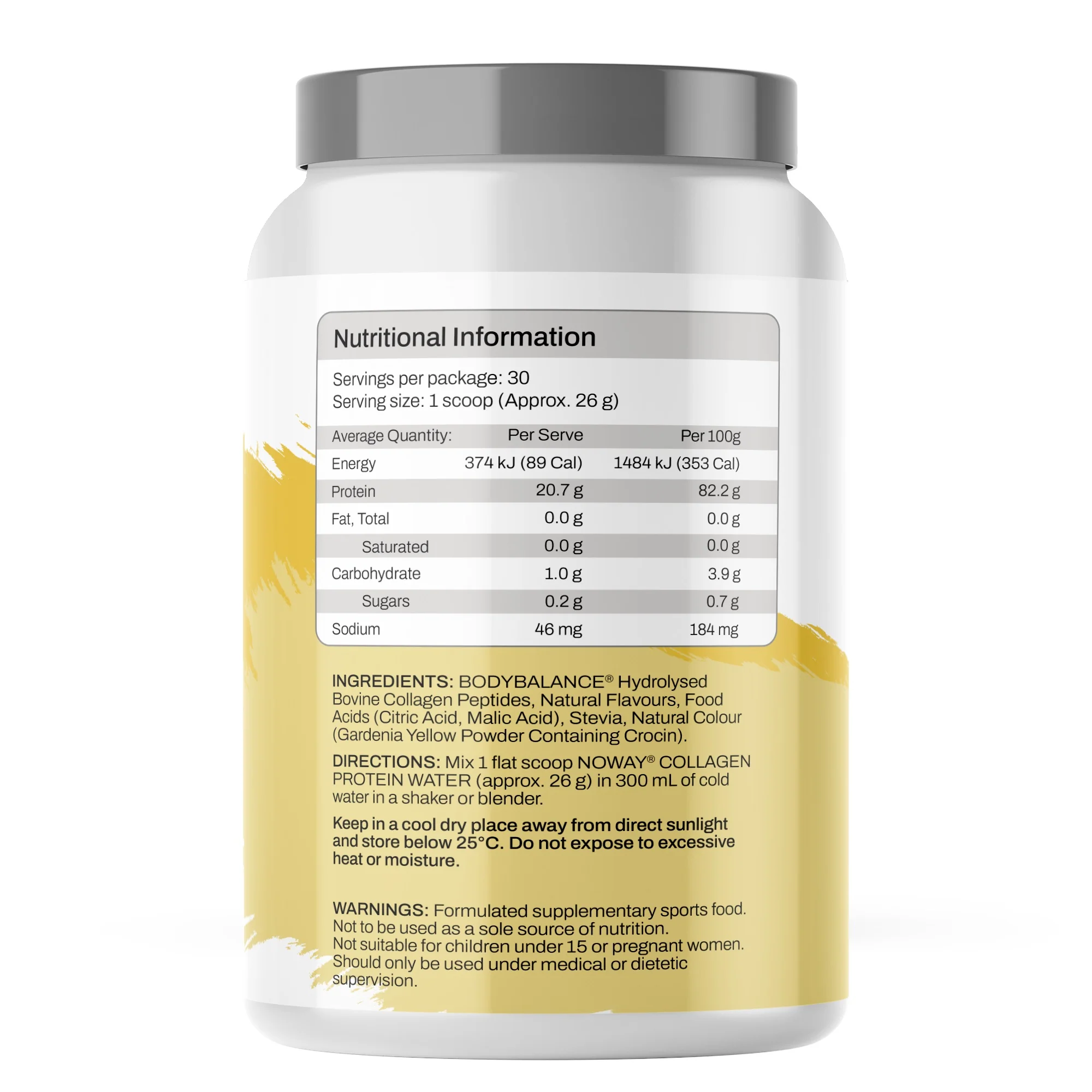 NOWAY Collagen Protein Water Pineapple 30 Serve Tub 780g - Image 3