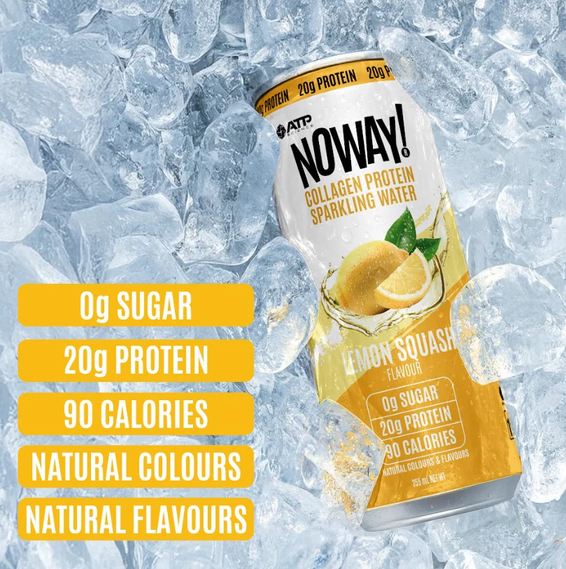 NOWAY Collagen Protein Water Sparkling Water Lemon Squash 355ml - Box of 12 - Image 2