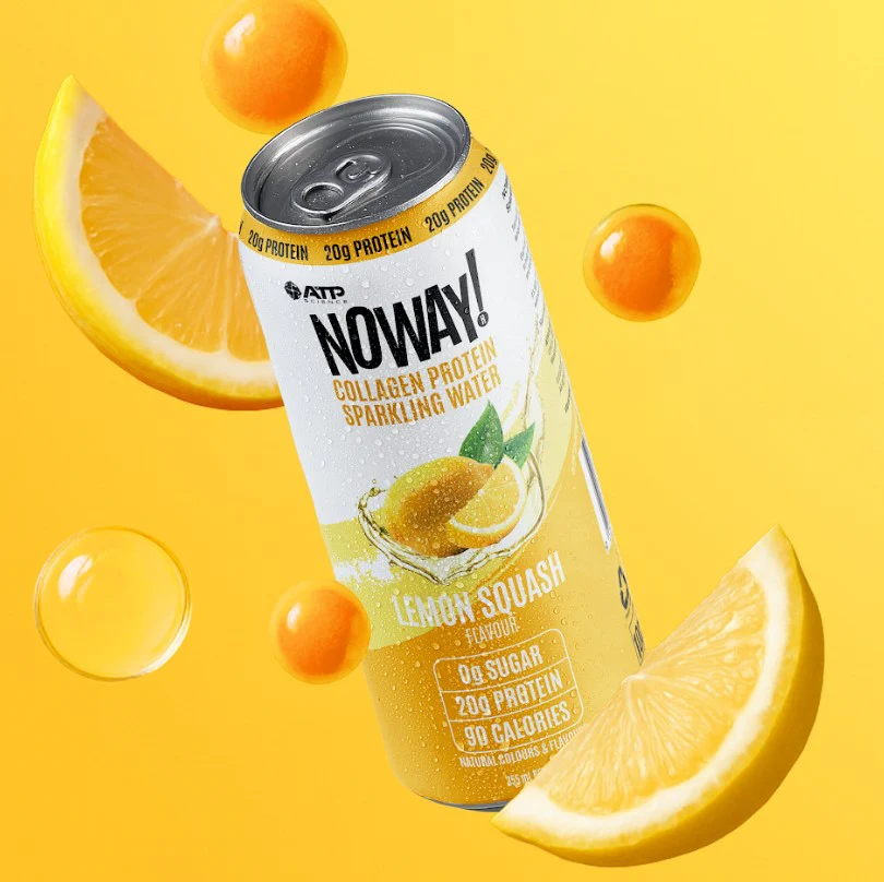 NOWAY Collagen Protein Water Sparkling Water Lemon Squash 355ml - Box of 12 - Image 3