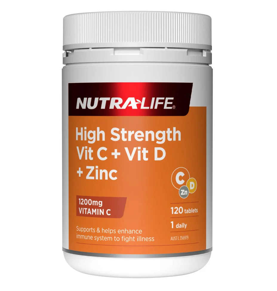 Nutra-Life High Strength VIT C + VIT D + Zinc Tablets