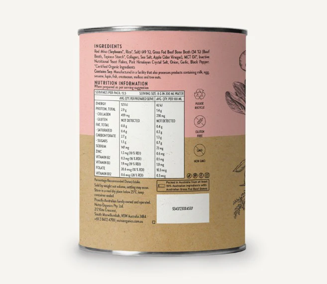 Nutra Organics Beef Bone Broth Miso Ramen 125g - Image 3