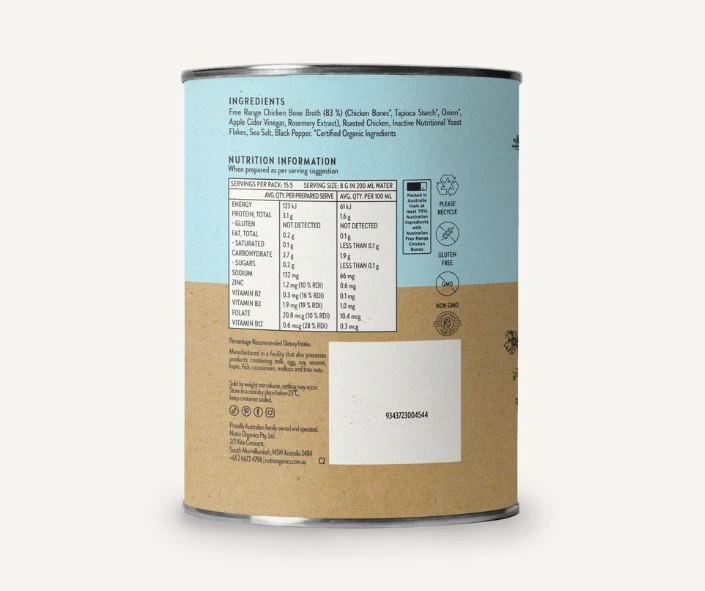 Nutra Organics Chicken Bone Broth Homestyle Original 125g - Image 3