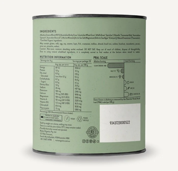 Nutra Organics Clean Greens 200g - Image 3