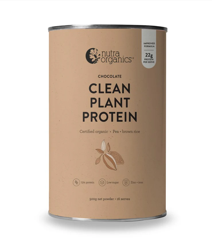 Nutra Organics Clean Plant Protein Chocolate Certified Organic 500g