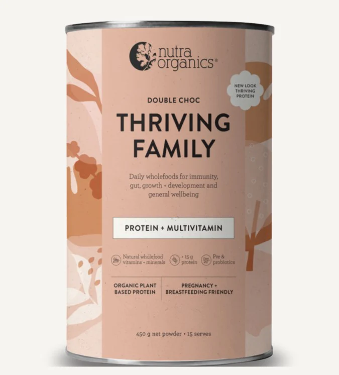 Nutra Organics Thriving Family Protein Double Choc 450g