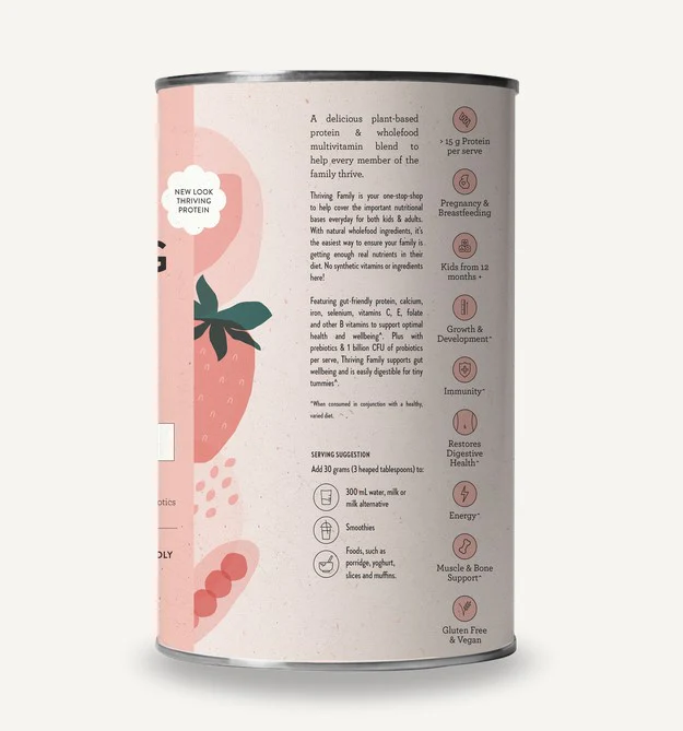 Nutra Organics Thriving Family Protein Strawberries & Cream - Image 2