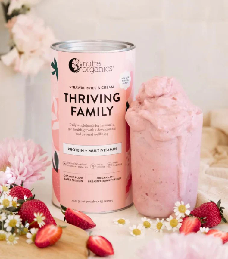 Nutra Organics Thriving Family Protein Strawberries & Cream - Image 5