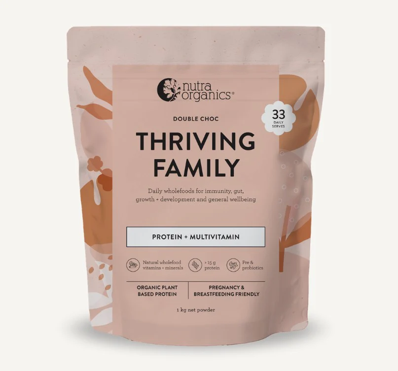 Nutra Organics Thriving Family Protein Double Choc 1kg