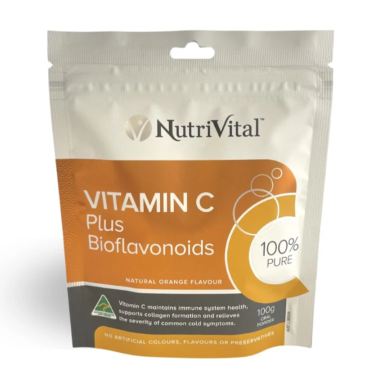 NutriVital Vitamin C Plus Bioflavonoids 100g Box of 6