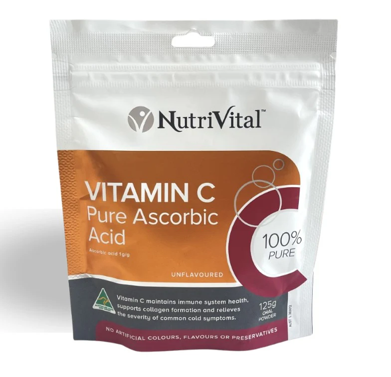 NutriVital Vitamin C Pure Ascorbic Acid 125g Box of 6
