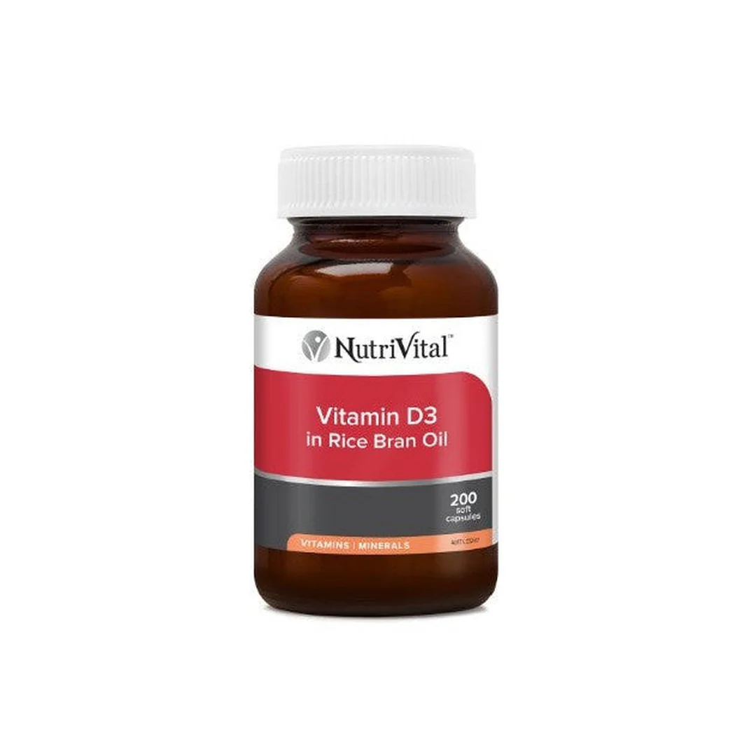 NutriVital Vitamin D3 in Rice Bran Oil Capsules - Image 2