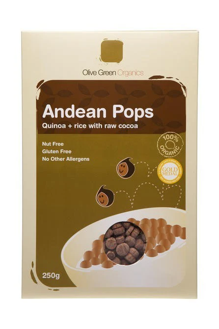 Olive Green Organics Andean Pops Chocolate Breakfast Cereal 250g