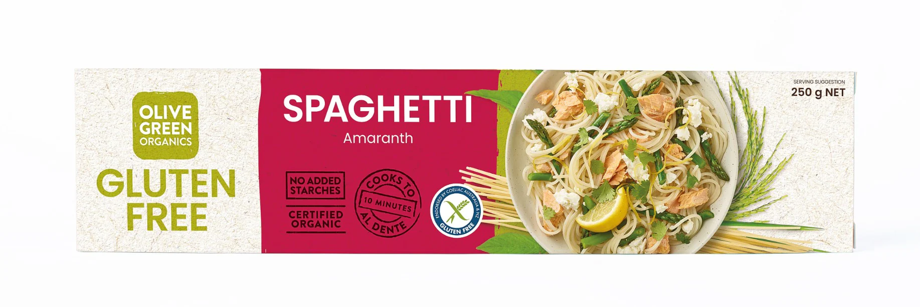 Olive Green Organics Gluten Free Pasta Amaranth Spaghetti 250g