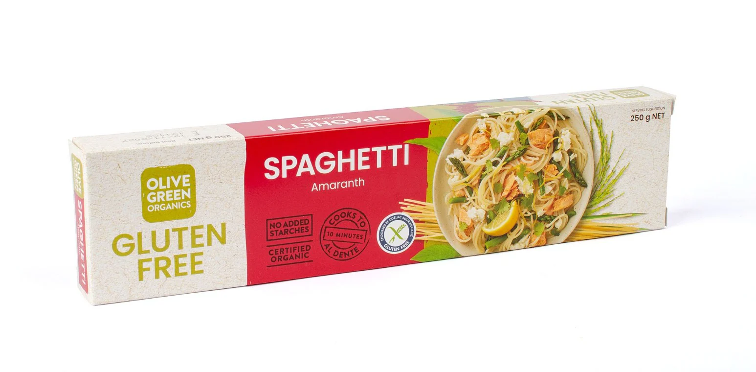 Olive Green Organics Gluten Free Pasta Amaranth Spaghetti 250g - Image 3