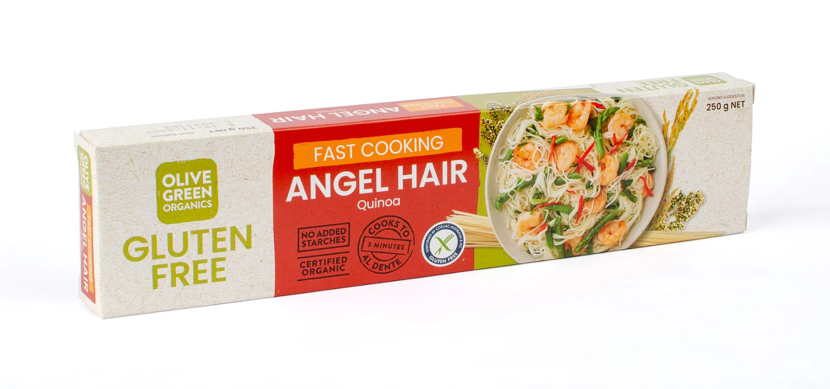 Olive Green Organics Gluten Free Pasta Quinoa & Rice Angel Hair Spaghetti 250g - Image 3