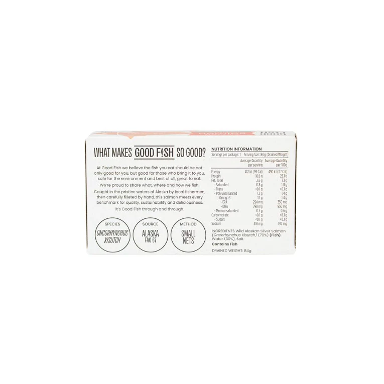 Olive Green Organics Good Fish Wild Alaskan Salmon in Brine 120g - Image 2