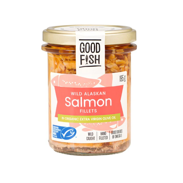 Olive Green Organics Good Fish Wild Alaskan Salmon in Extra Virgin Olive Oil