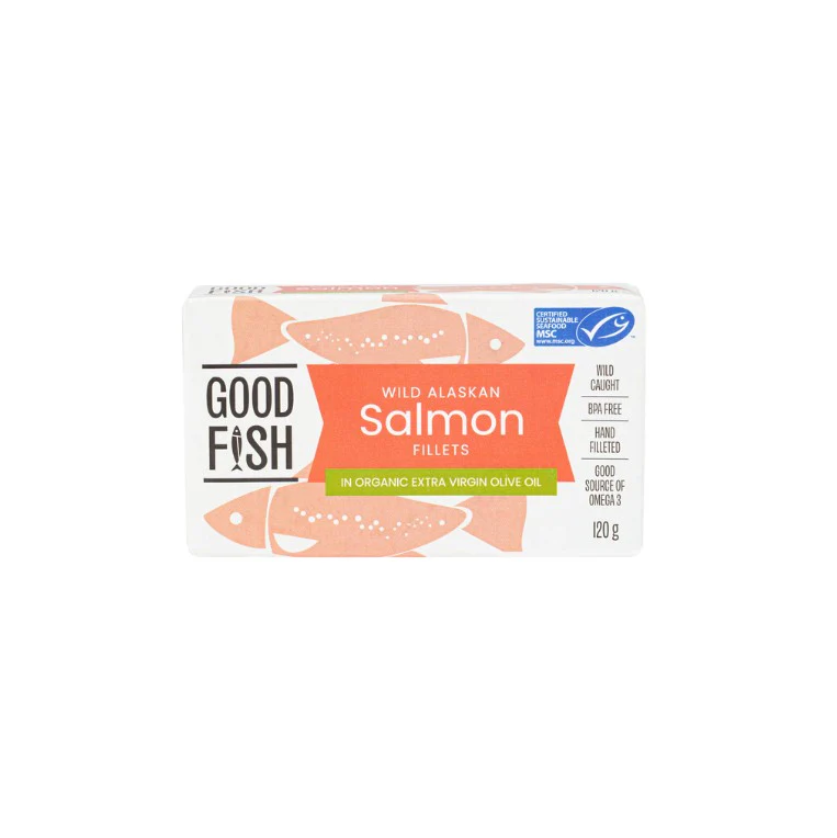 Olive Green Organics Good Fish Wild Alaskan Salmon in Extra Virgin Olive Oil - Image 3