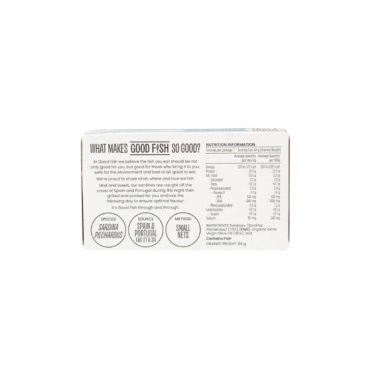 Olive Green Organics Good Fish Sardines in Extra Virgin Olive Oil - Image 2