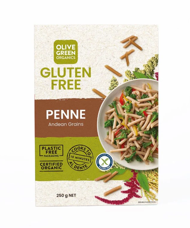 Olive Green Organics Pasta Andean Grains Penne 250g