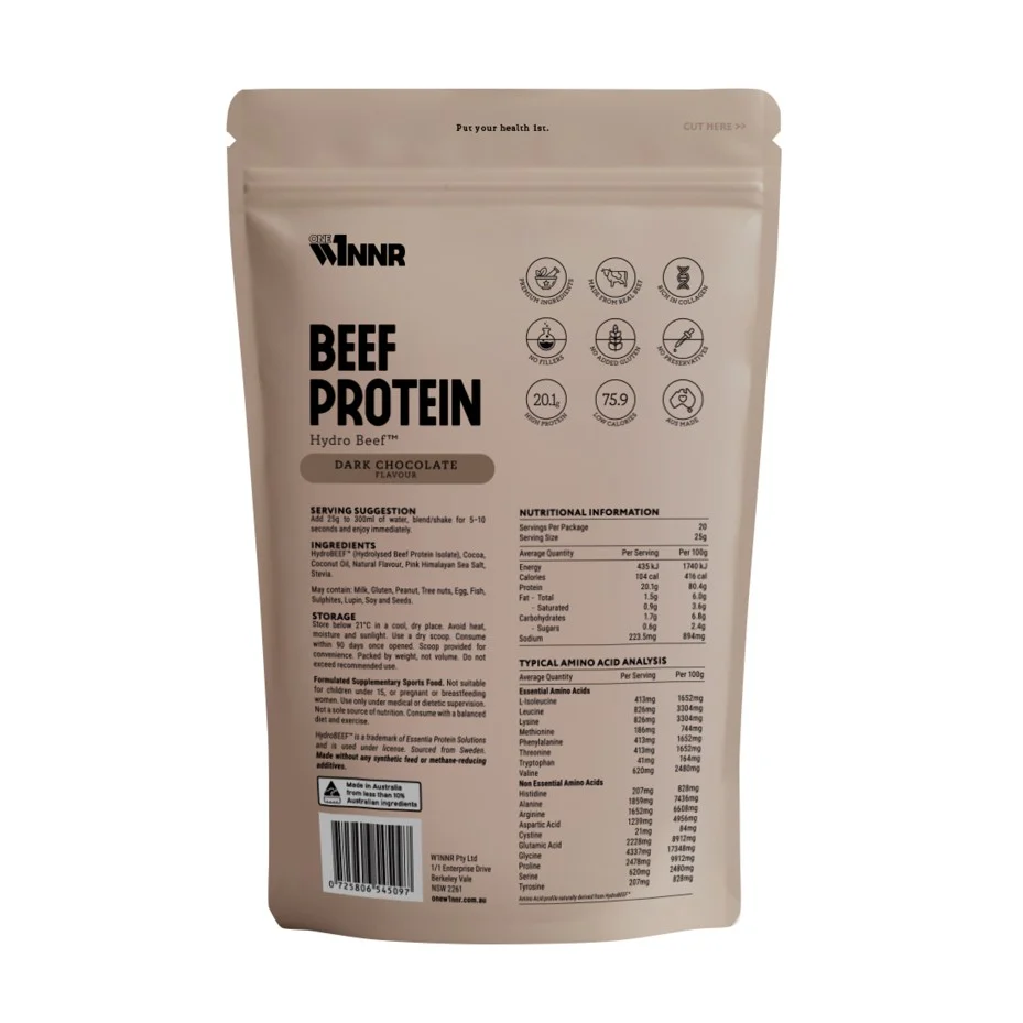 ONE W1NNR Hydro Beef Dark Chocolate 500g - Image 2