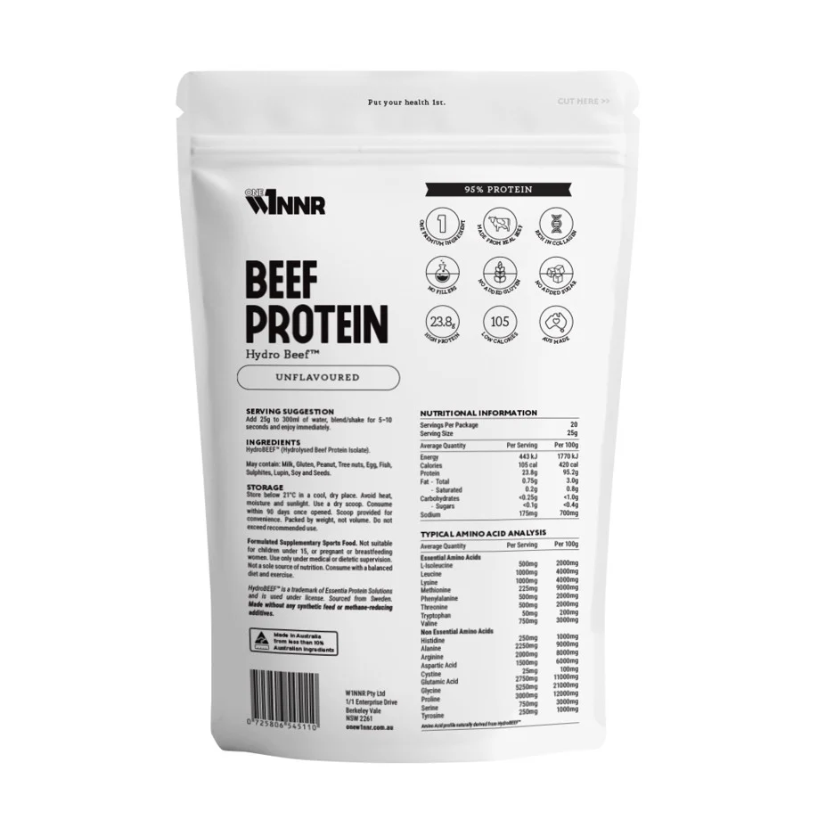 ONE W1NNR Hydro Beef Unflavoured 500g - Image 2