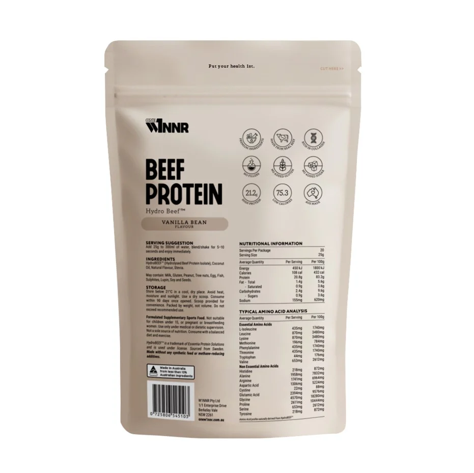 ONE W1NNR Hydro Beef Vanilla Bean 500g - Image 2