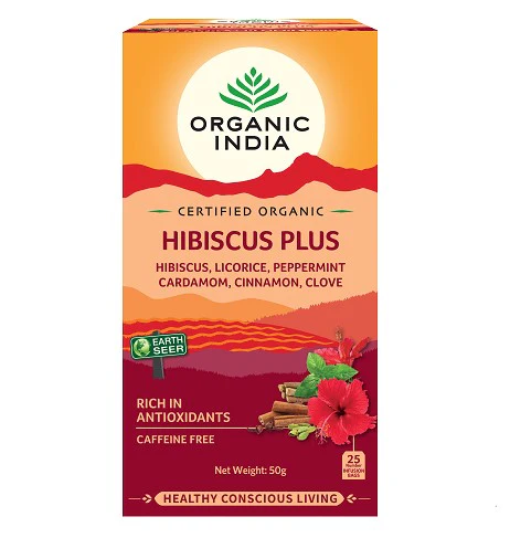 Organic India Hibiscus Plus 25 Tea Bags