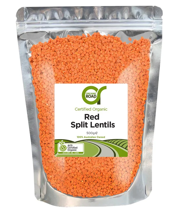 Organic Road Red Split Lentils 500g