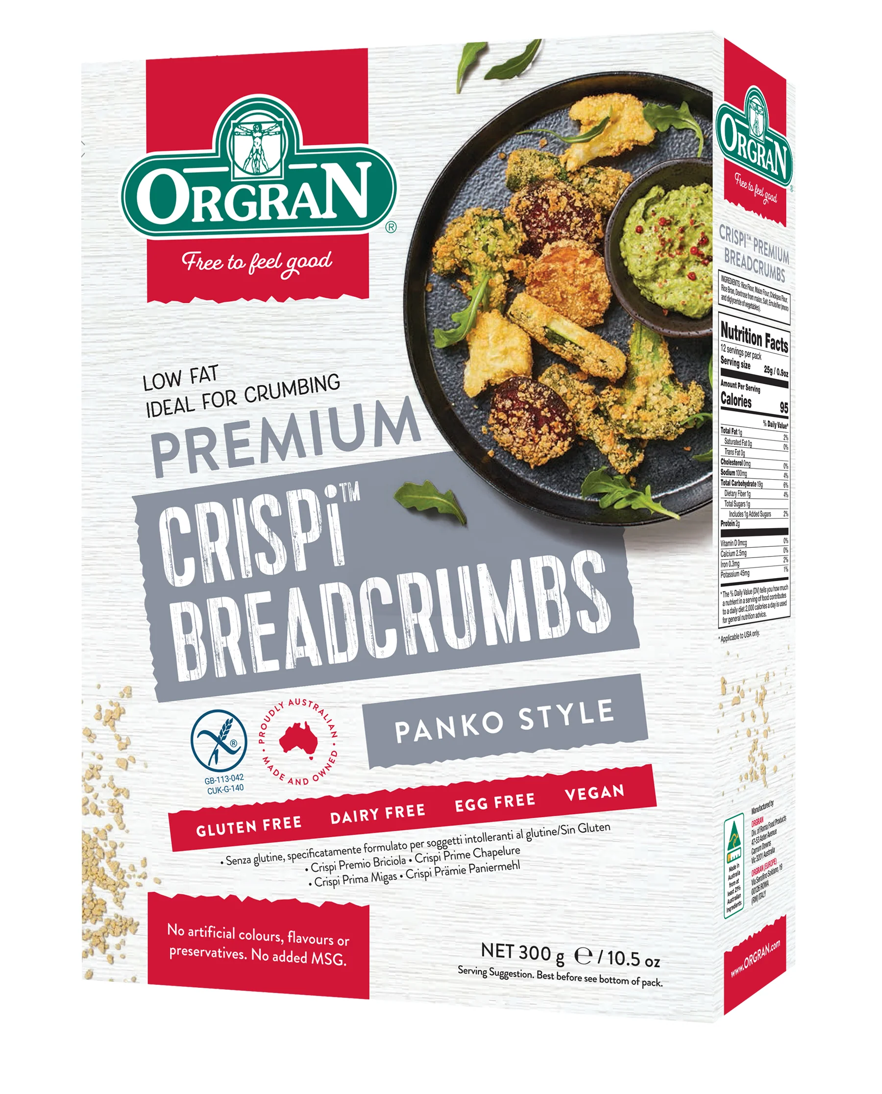 Orgran Crispi Premium Breadcrumbs Panko Style 300g