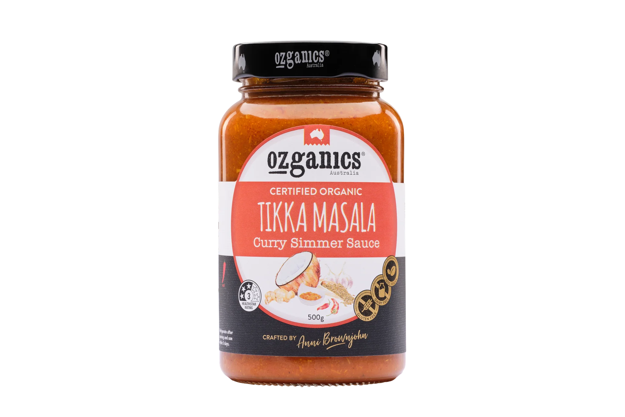 Ozganics Tikka Masala Curry Sauce Certified Organic 500g