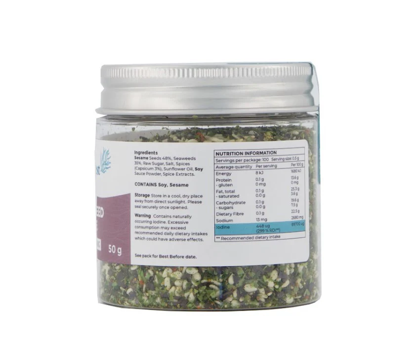 Pacific Harvest Chilli Seaweed Sesame Seasoning 50g - Image 2