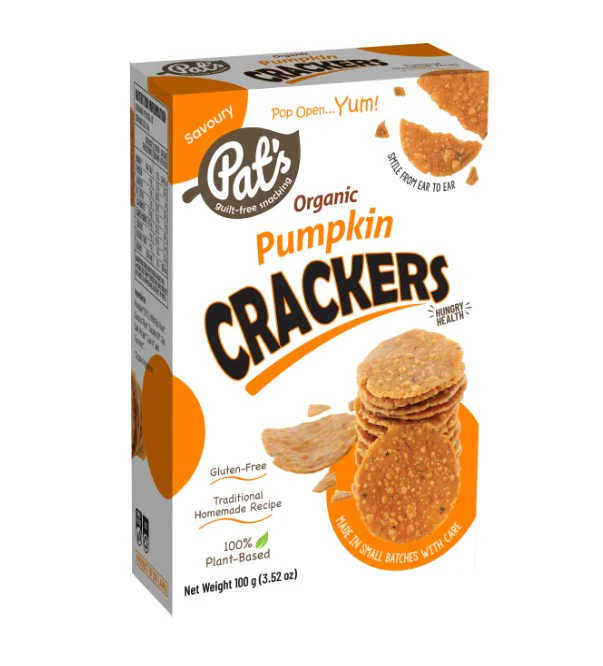 Pat's Organic Snacks Pumpkin Crackers 100g