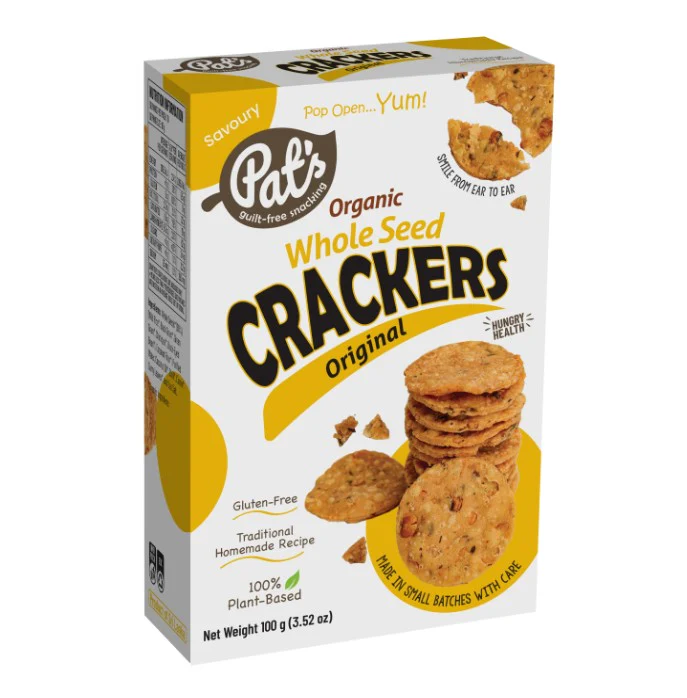 Pat's Organic Snacks Whole Seed Original Crackers 100g