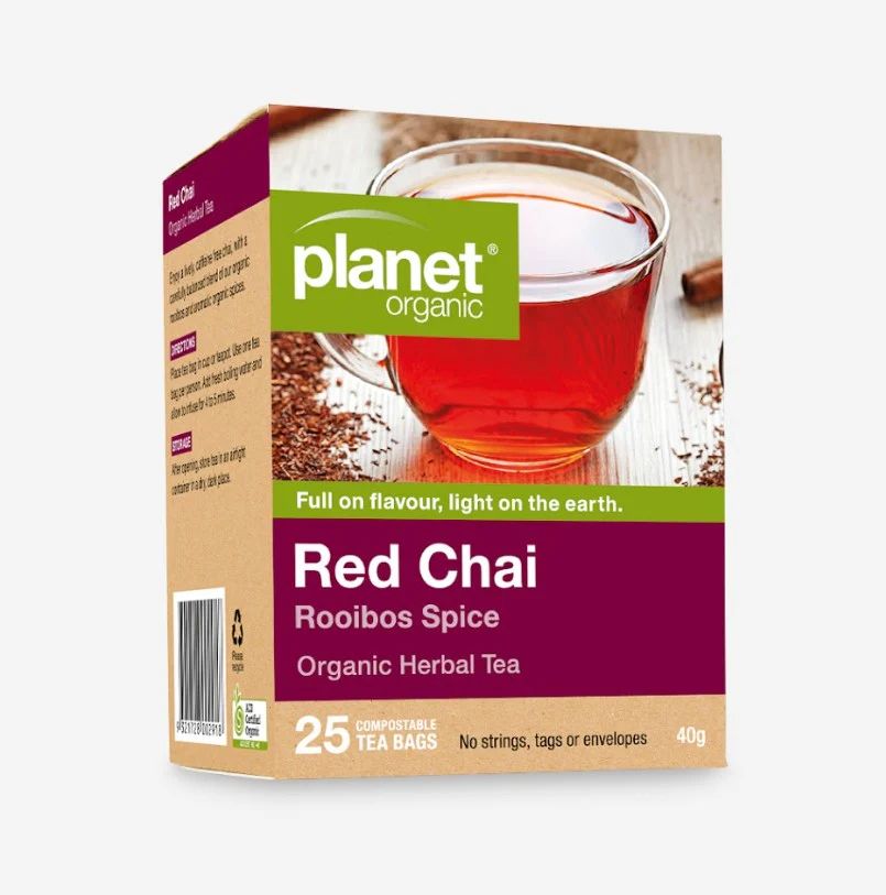 Planet Organic Herbal Tea Red Chai 25 Tea Bags