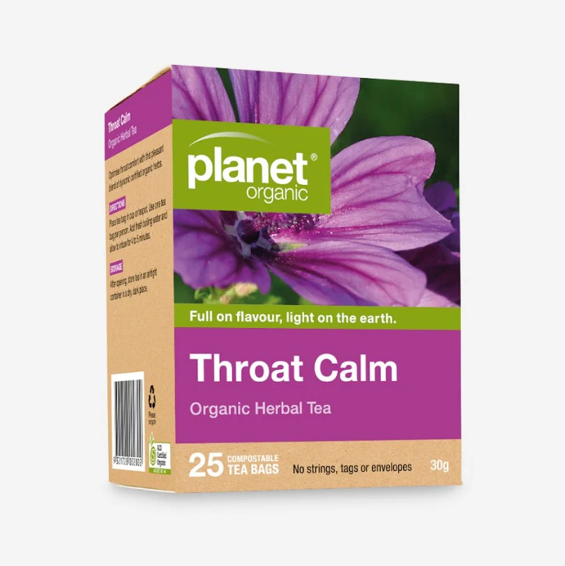 Planet Organic Herbal Tea Throat Calm 25 Tea Bags