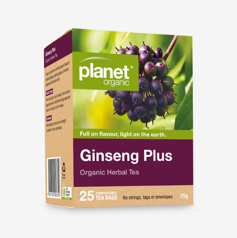 Planet Organic Tea Ginseng Plus 25 Tea Bags