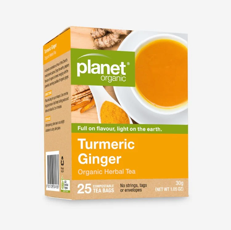 Planet Organic Tea Turmeric and Ginger 25 tea bags