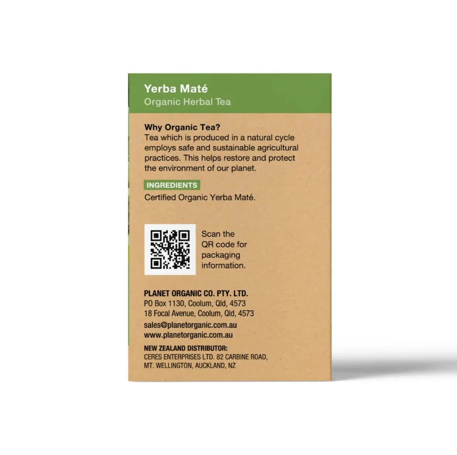 Planet Organic Yerba Mate Tea 25 Tea Bags - Image 4