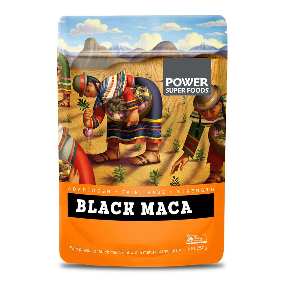 Power Super Foods Black Maca Powder Certified Organic 250g