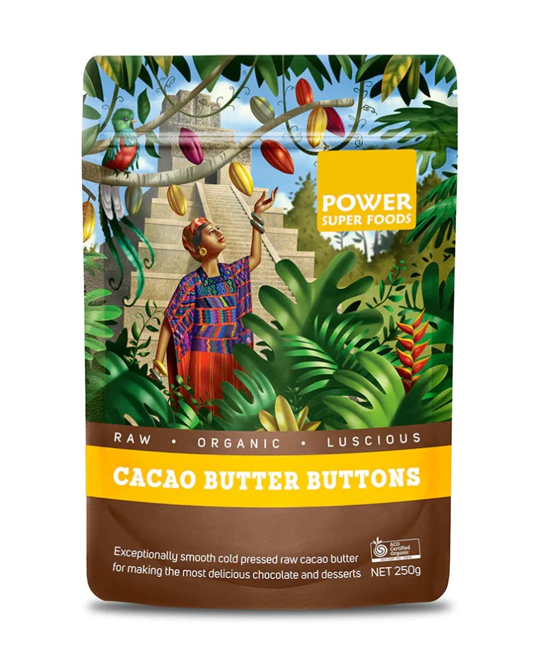 Power Super Foods Cacao Butter Raw Buttons Origin Certified Organic - Image 2