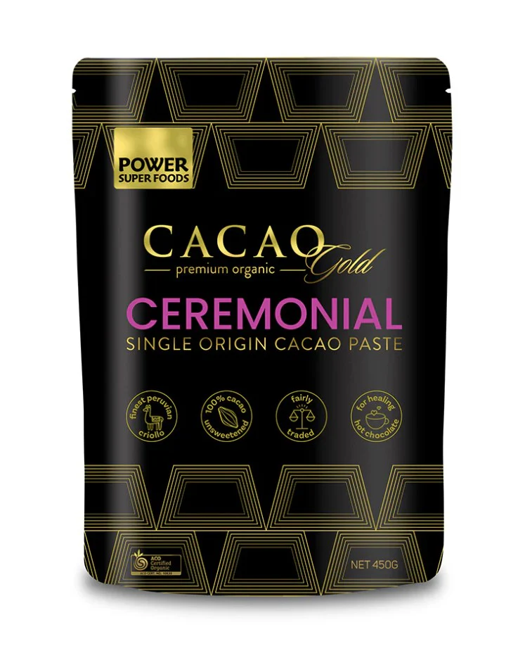 Power Super Foods Cacao GOLD Ceremonial Cacao Paste Chunks Certified Organic - Image 3