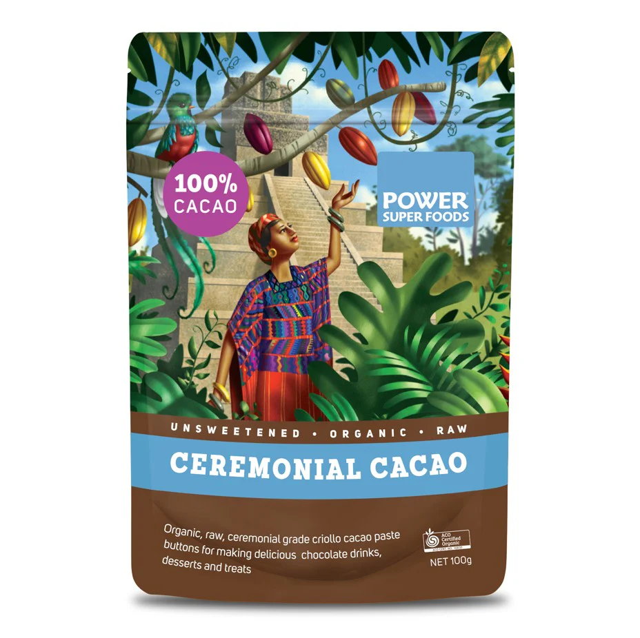 Power Super Foods Cacao Ceremonial Paste Buttons Raw Certified Organic - Image 3