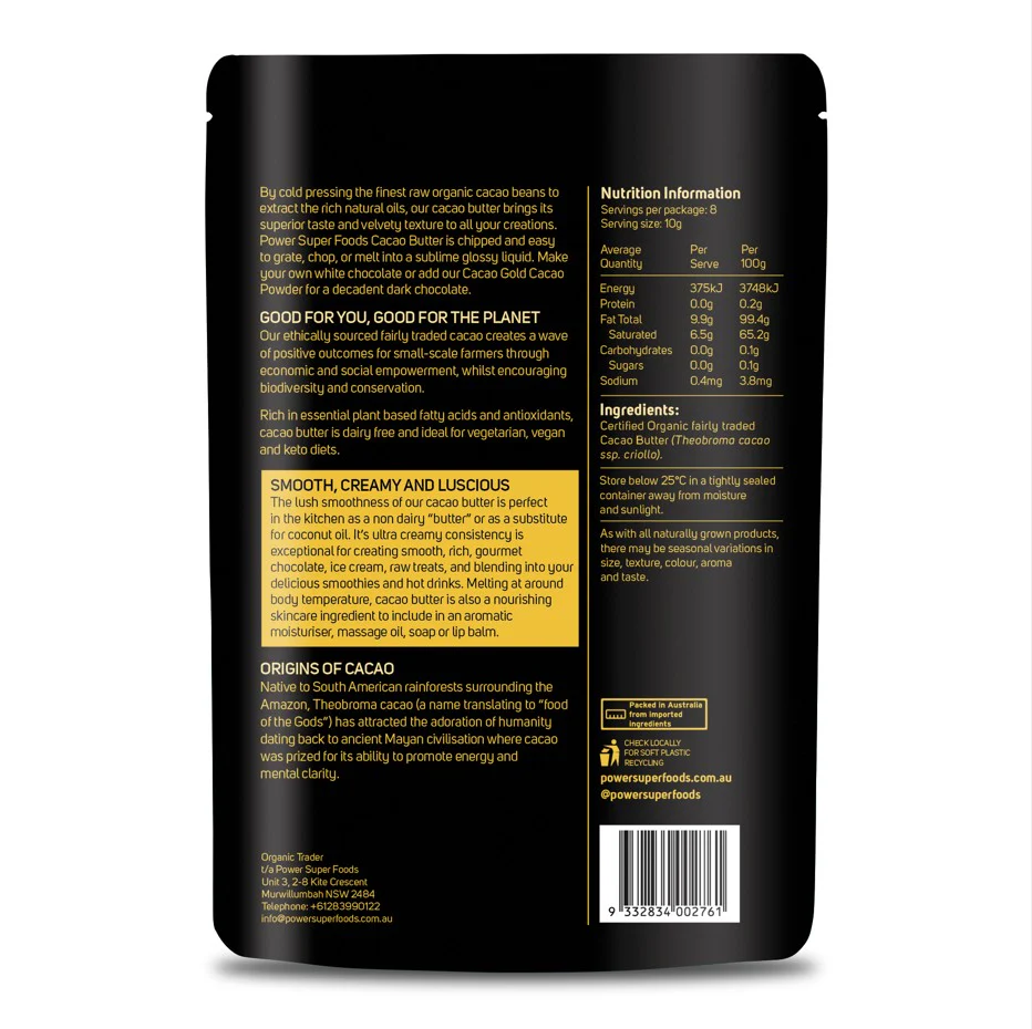 Power Super Foods Certified Organic Cacao Gold Butter Chunks - Image 2