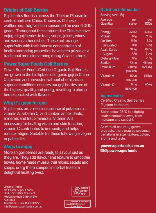 Power Super Foods Certified Organic Goji Berries - Image 2