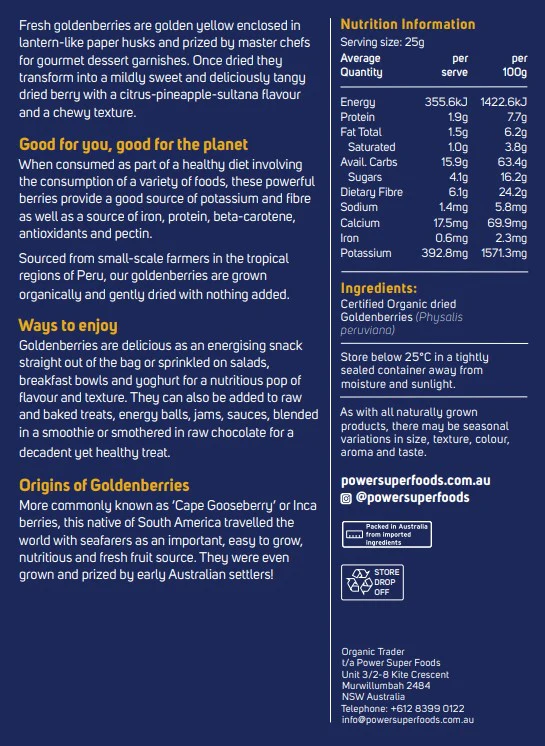 Power Super Foods Certified Organic Goldenberries - Image 2