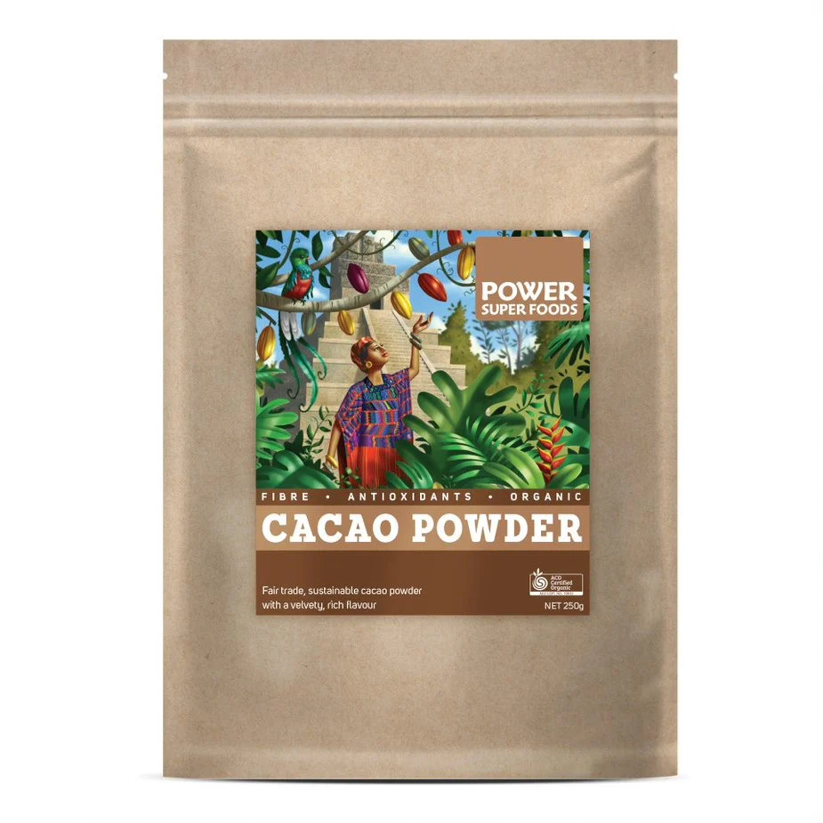 Power Super Foods Certified Organic Origin Cacao Powder Kraft Bag - Image 2