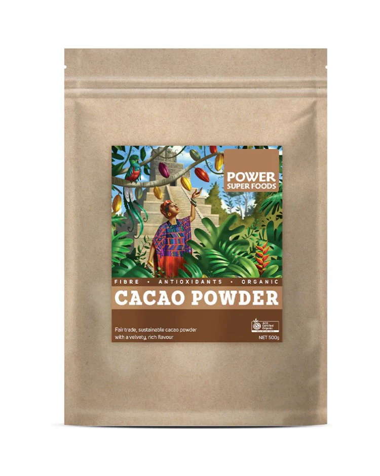 Power Super Foods Certified Organic Origin Cacao Powder Kraft Bag - Image 3