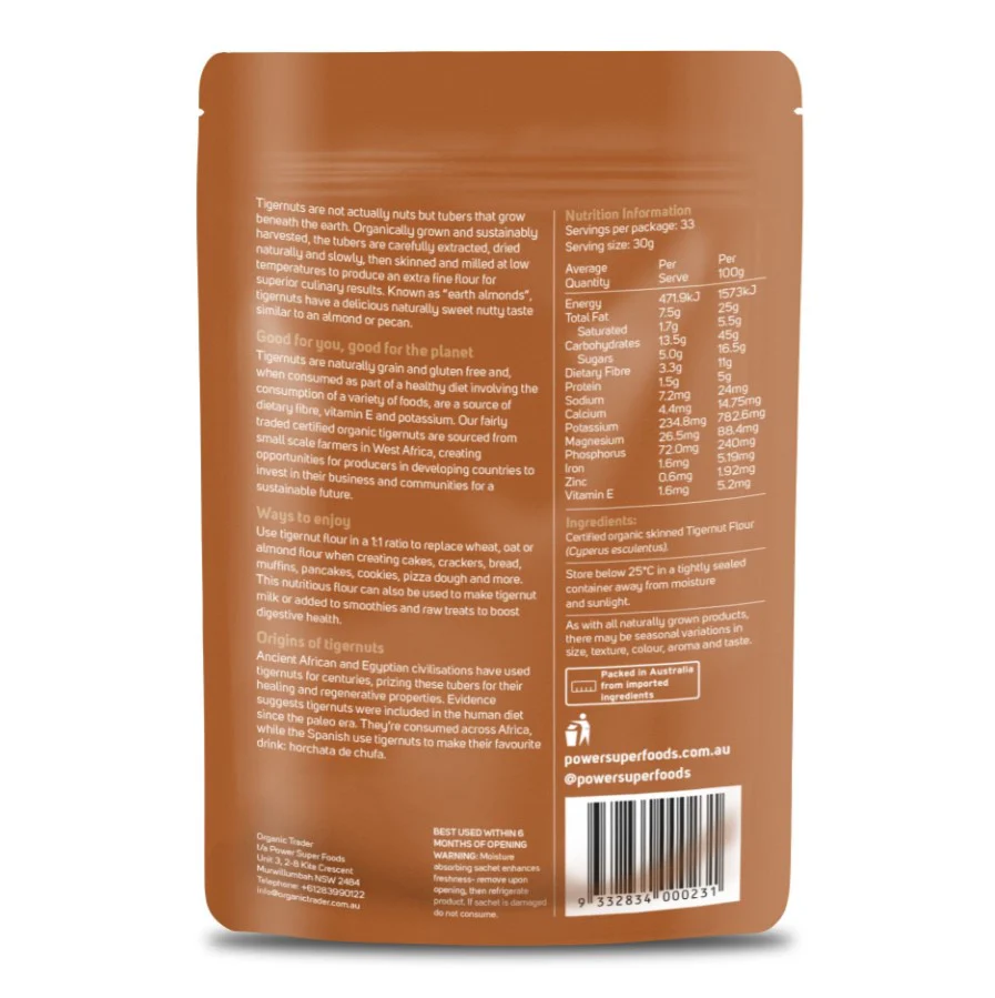 Power Super Foods Certified Organic Tigernut Flour 300g - Image 4