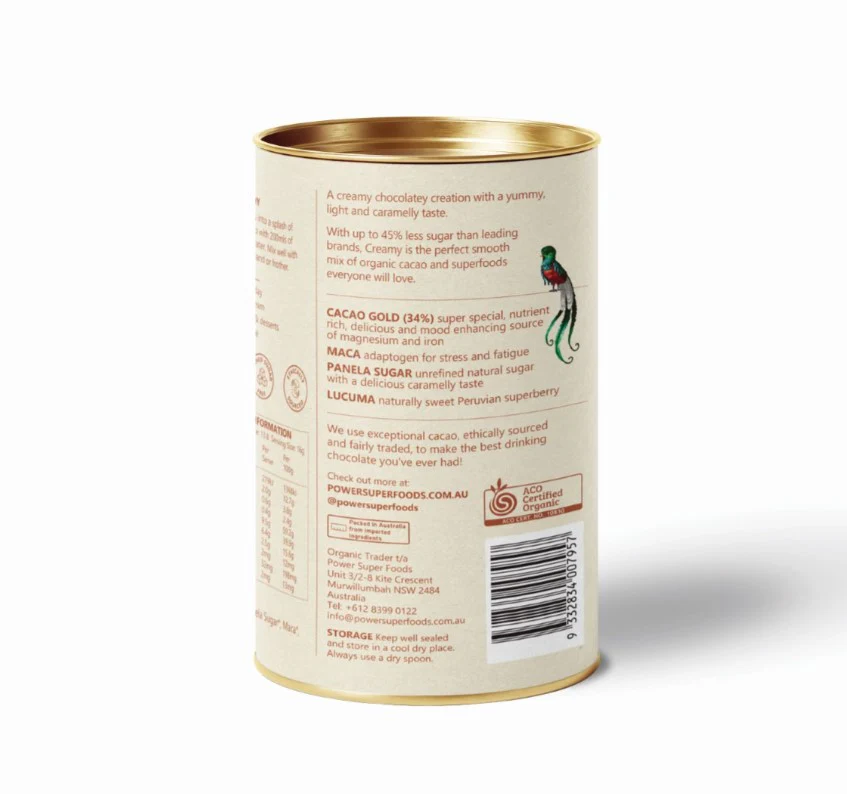 Power Super Foods Creamy Drinking Chocolate Certified Organic 220g - Image 2